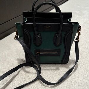 Celine Black and Green Mini Bag